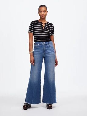 Madewell Curvy Flared Wide-Leg Crop Jean Sz 28
